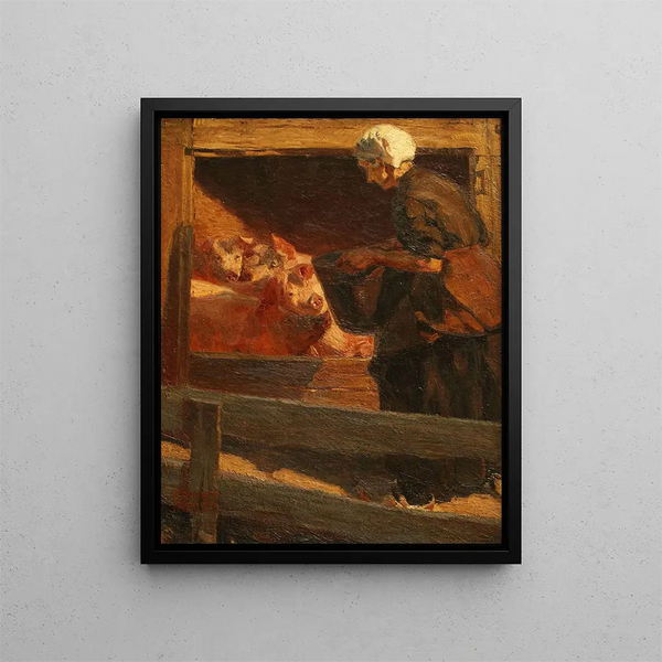La nourriture des cochons - Fernando Fader — framed artwork on a wall