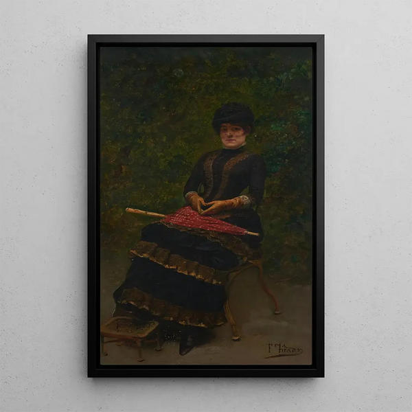 Waiting in the park - Fernando Tirado — framed artwork on a wall