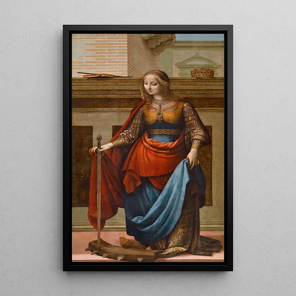 Sainte Catherine - Fernando Yáñez de la Almedina — framed artwork on a wall