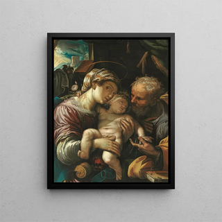 Sainte Famille - Ferraù Fenzoni — framed artwork on a wall
