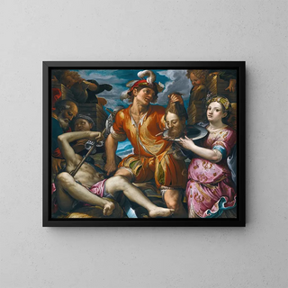 The Beheading of Saint John the Baptist - Ferraù Fenzoni — framed artwork on a wall