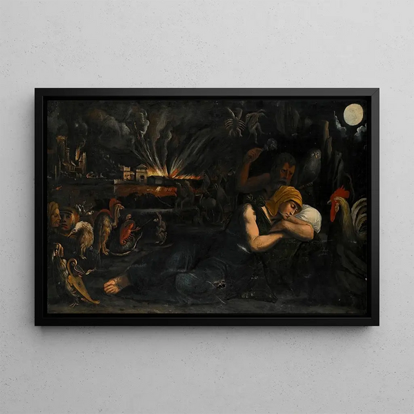 Allégorie de la nuit - Ecole de Ferrare — framed artwork on a wall