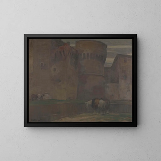 A castle in Umbria - Ferruccio Scattola — framed artwork on a wall
