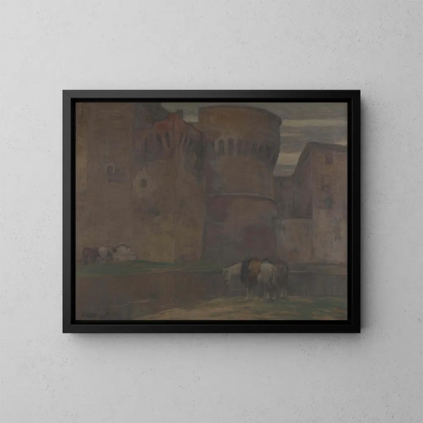 A castle in Umbria - Ferruccio Scattola — framed artwork on a wall