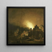 Night Fire in a Village - Adam Colonia — framed artwork on a wall