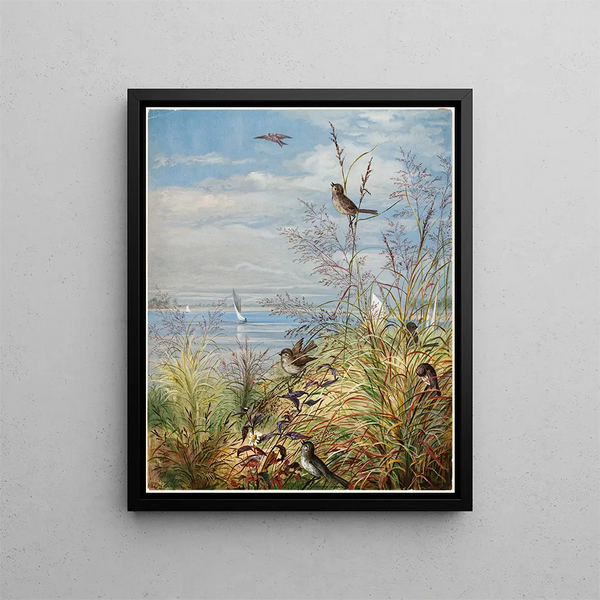 February Painting - Fidelia Bridges — framed artwork on a wall