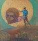 Figure carrying an winged head: The delicate fall - Odilon Redon — artwork view