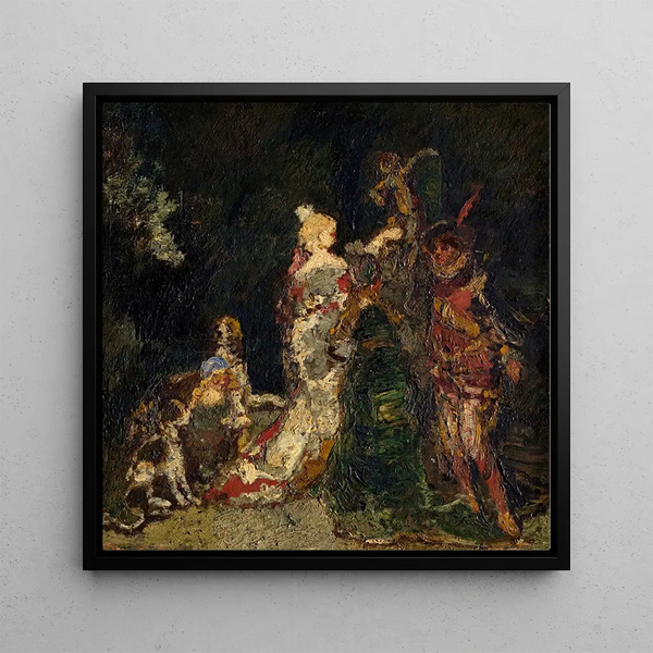 Figures dans un parc - Adolphe Monticelli — framed artwork on a wall