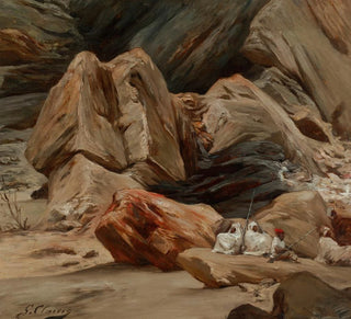 Figures reposant dans les montagnes - Georges Jules Victor Clairin — artwork view