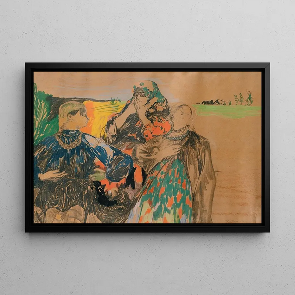 Three Russian Women - Filipp Malyavin — framed artwork on a wall