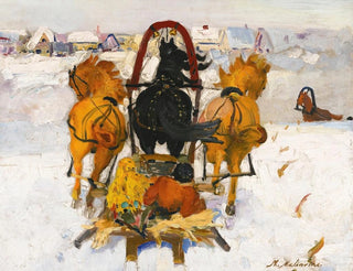 Troïka dans la neige - Filipp Malyavin — artwork view