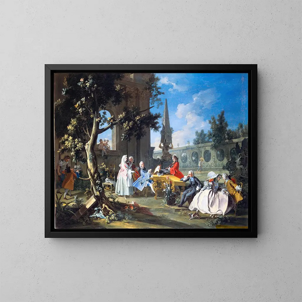 Concert dans un jardin - Filippo Falciatore — framed artwork on a wall