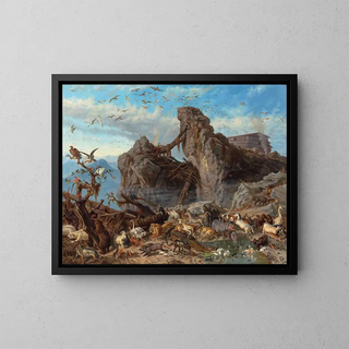 After the flood, the animals leaving the ark - Filippo Palizzi — framed artwork on a wall