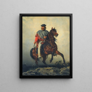 Garibaldi Garibaldi on horseback - Filippo Palizzi — framed artwork on a wall