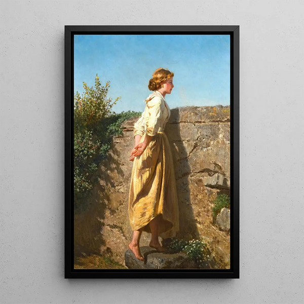 Over the Wall - Filippo Palizzi — framed artwork on a wall