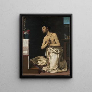Saint Dominique en pénitence - Filippo Tarchiani — framed artwork on a wall