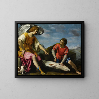 Tobie and the Angel - Filippo Tarchiani — framed artwork on a wall