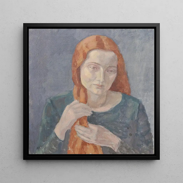 Girl with Long Hair - Walther Gamerith — framed artwork on a wall
