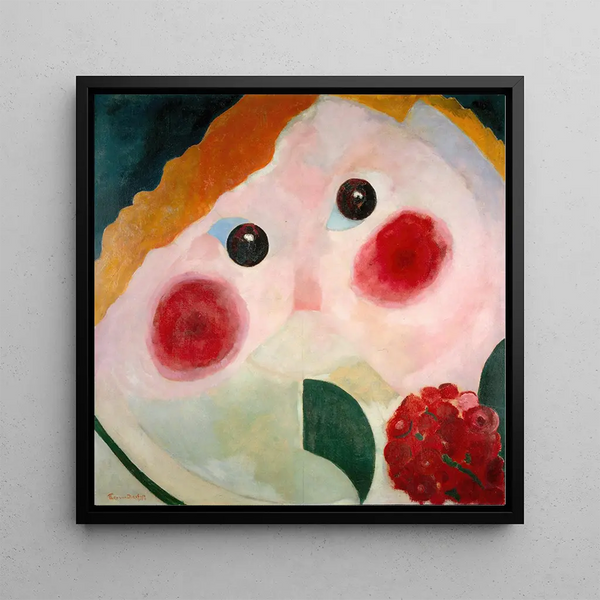 Girl with Buttercups - Theo van Doesburg — framed artwork on a wall