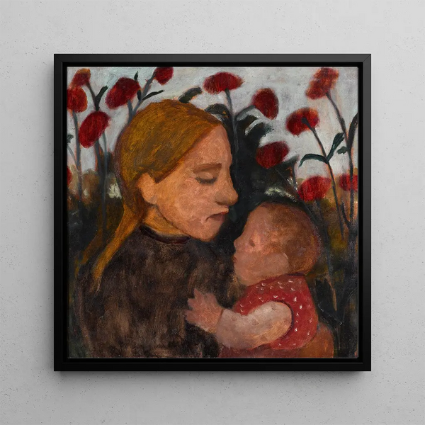 Girl with Child - Paula Modersohn-Becker — framed artwork on a wall
