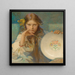 Girl with a Folk Pattern Plate - Alphonse Mucha — framed artwork on a wall