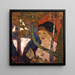 Breton girl with a red umbrella - Emile Bernard — framed artwork on a wall