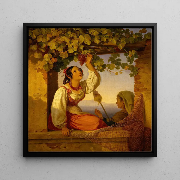 Neapolitan Fisher Girl - Carl Tischbein — framed artwork on a wall