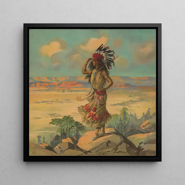Indian Girl - Campbell Metzger Jacobson — framed artwork on a wall