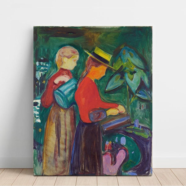Reproduction of the painting Filles arrosant des fleurs (The Linde Frieze) - Edvard Munch