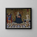 Virgin and Child in Majesty painting surrounded by saints Christopher and Sebastian - Fiorenzo di Lorenzo — framed artwork on a wall