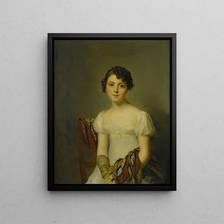 Portrait painting of Andrienne Constance Bourdillon - Firmin Massot — framed artwork on a wall