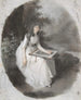 Portrait of a young woman sitting drawing under a tree late 18th - 19th century - Firmin Massot — artwork view