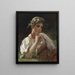 a girl in traditional costume with a flower crown - Firs Sergejevitch Zhuravlev — framed artwork on a wall