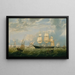 L'État doré entering the port of New York - Fitz Henry Lane — framed artwork on a wall