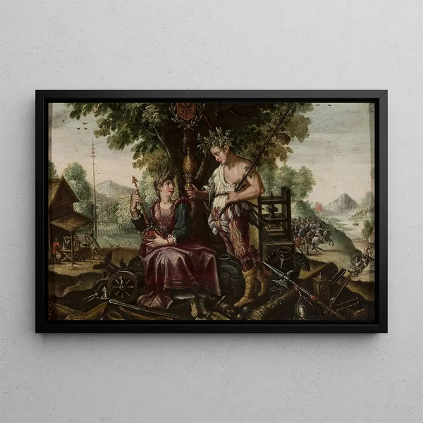 Allegory of Austria with Ceres and Bacchus - Flemish painter — framed artwork on a wall
