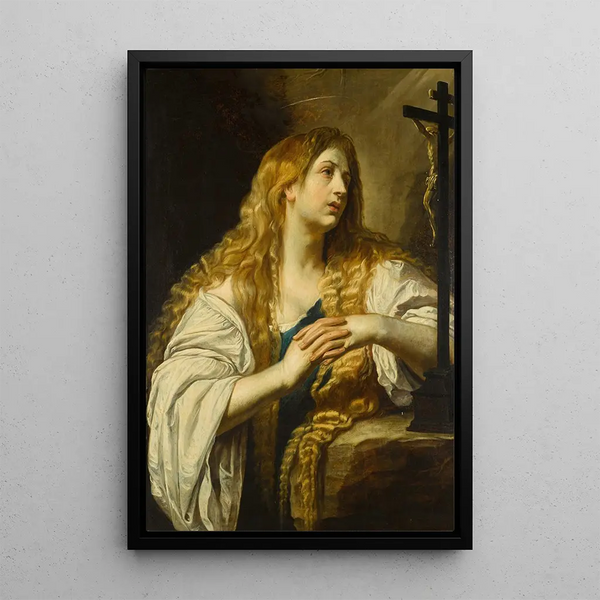 Marie Madeleine - Flemish School — framed artwork on a wall