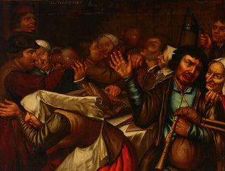 Tavern Scene Painting - Flemish School — artwork view