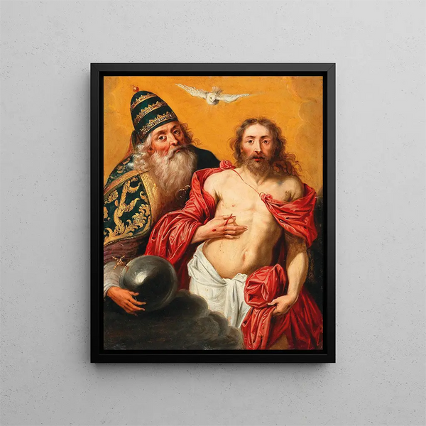La Sainte Trinité - Flemish School — framed artwork on a wall