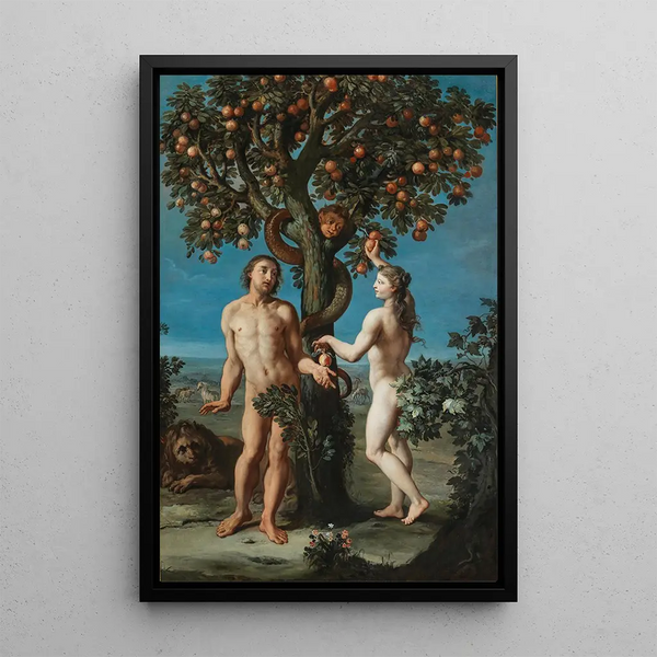 The Temptation - Flemish School — framed artwork on a wall