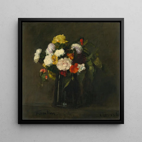Flower Painting - Henri Fantin-Latour — framed artwork on a wall