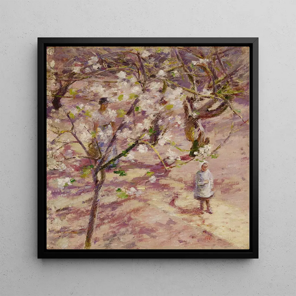 Flower Painting at Giverny - Theodore Robinson — framed artwork on a wall