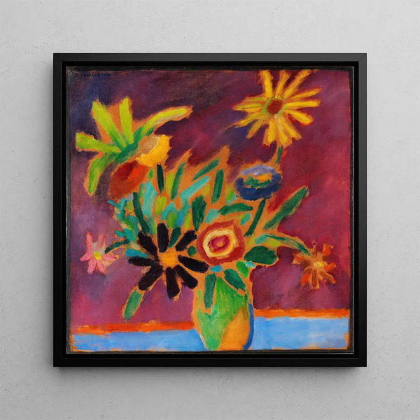 Colorful Flowers - Alexej von Jawlensky — framed artwork on a wall
