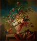 Flowers in a Urn on a Ledge - French School — artwork view