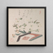 Cherry Blossom Painting and Seal Box with Ink and Ruler - Kubo Shunman — framed artwork on a wall