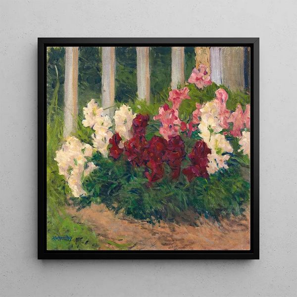 Flowers in front of a garden fence - Koloman Moser — wall display of the artwork
