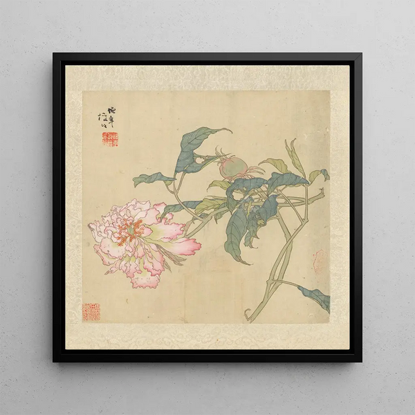 Flowers and Birds Pl 3 - Ren Yi — framed artwork on a wall