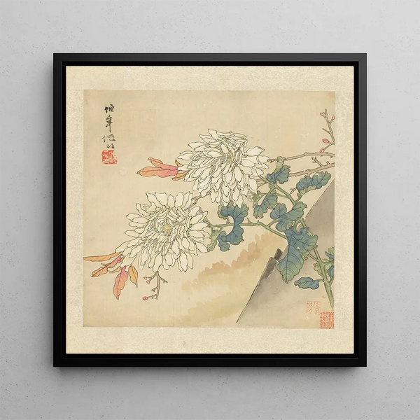 Flowers and Birds Pl4 - Ren Yi — framed artwork on a wall