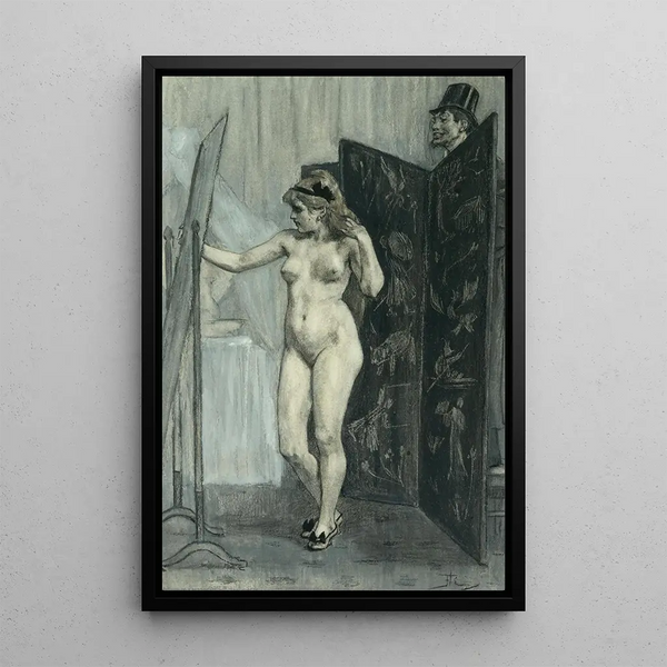 The Screen - Félicien Rops — framed artwork on a wall