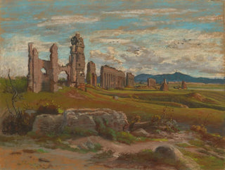 L'Aqua Claudia in the Roman countryside - Félix-Hippolyte Lanoë — artwork view