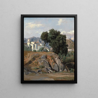 Vue de La Cava - Félix-Hippolyte Lanoë — framed artwork on a wall